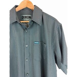 Dixxon The Benny Party‎ Shirt Men's L Green Triple Stripe Button Up Pocket